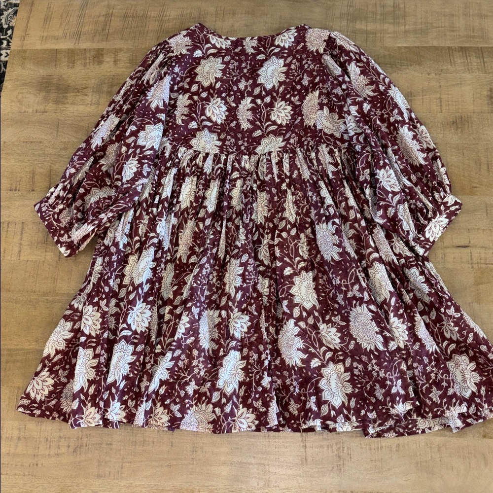 Victoria Dunn Clara the Label Flowy Boho Mini Dress 100% Cotton Handmade XL NWT - Picture 7 of 8